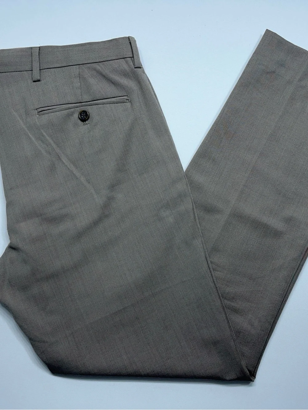 Banana Republic Wool Dress Pants Mens Size 34x30 Taupe Novelty Flat Front.  READ